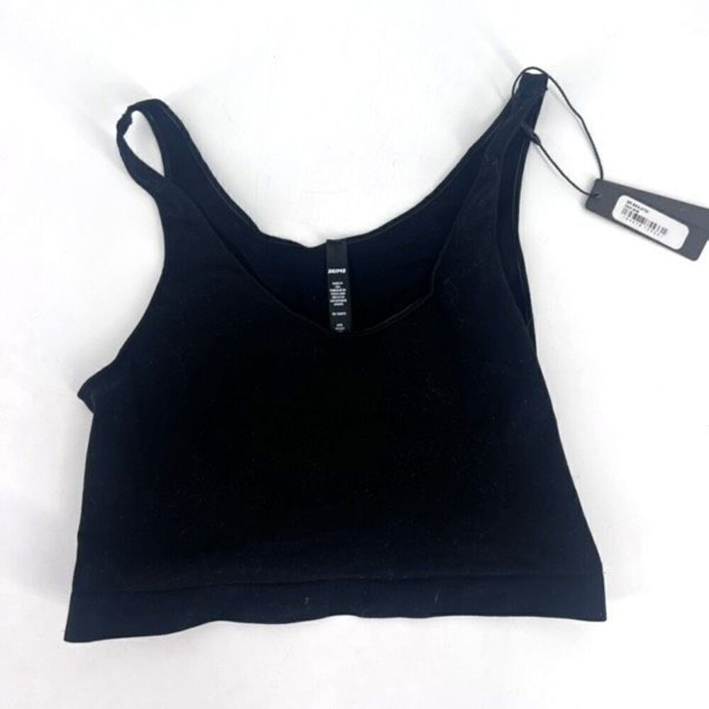NWT Skims Seamless Core Control Thong‎ & Scoop Neck Bralette Onyx Small Medium - Picture 7 of 11